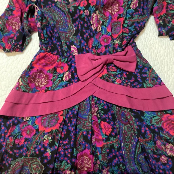Vintage Plaza South Floral Paisley Dress | Size 2 | Golden Girls | 80s Ladies - Picture 8 of 10